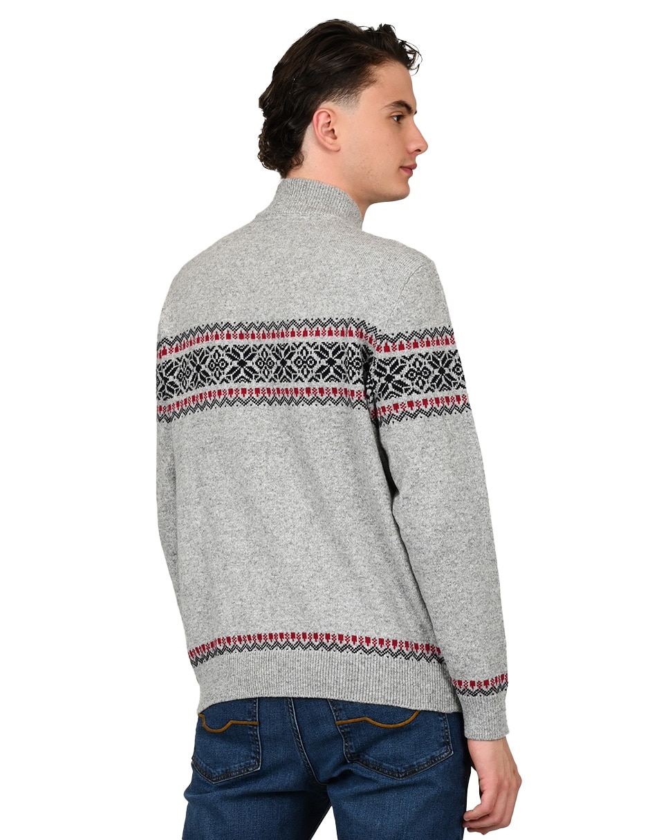 Suéter cuello con cierre para hombre