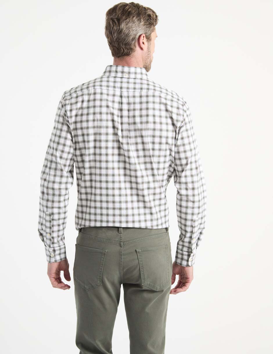 Camisa casual de algodón manga larga para hombre