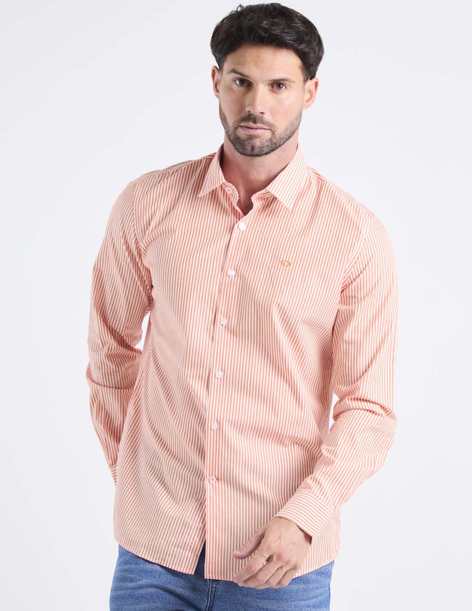 Camisa casual Oscar de la Renta de algodón manga larga para hombre