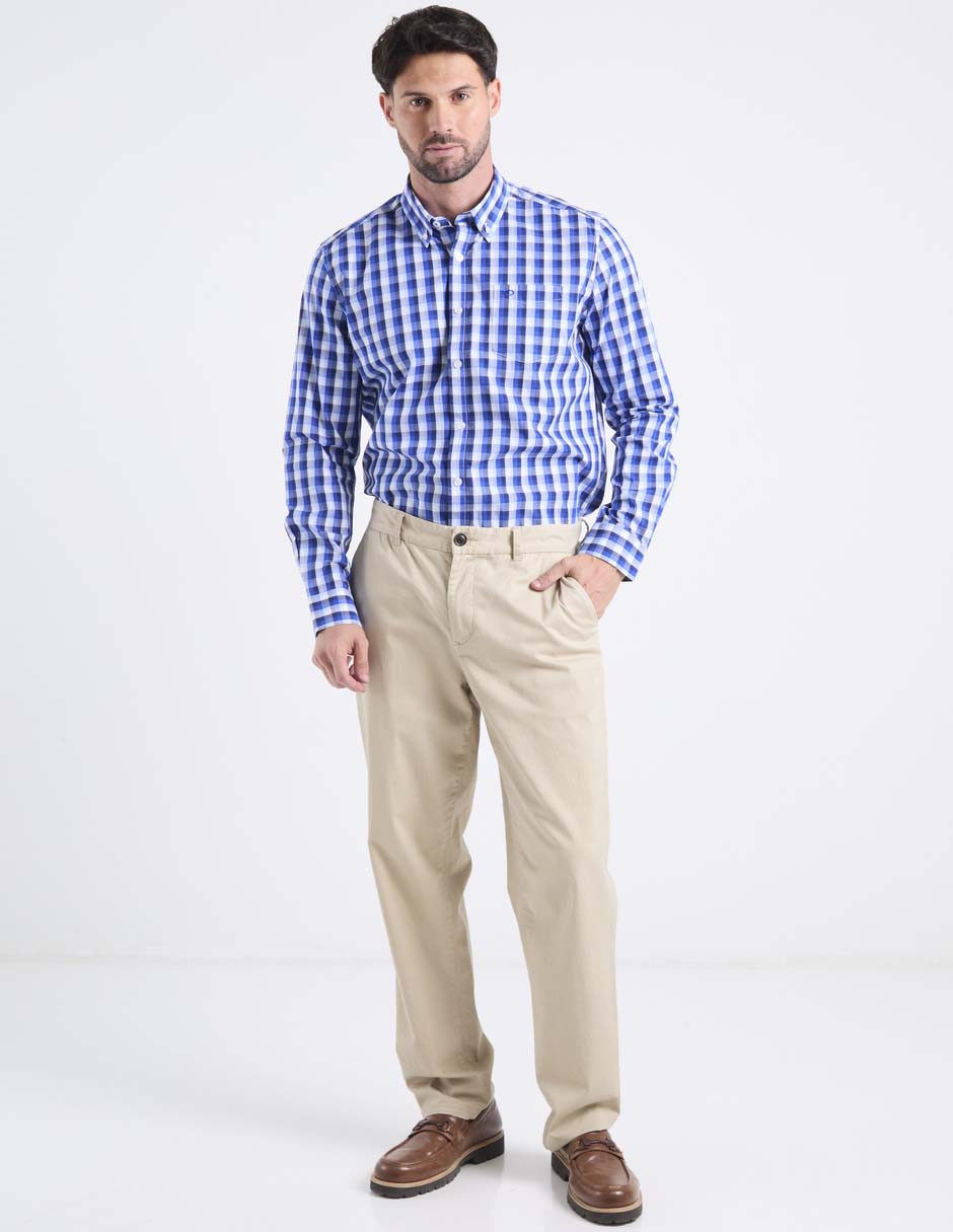 Camisa casual de algodón manga larga para hombre 4