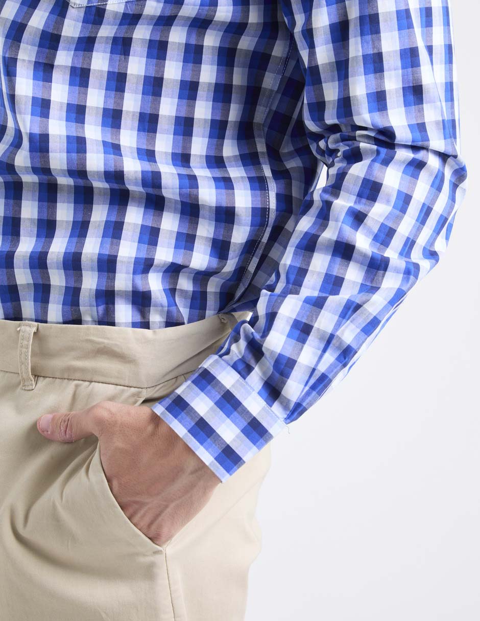 Camisa casual de algodón manga larga para hombre 2