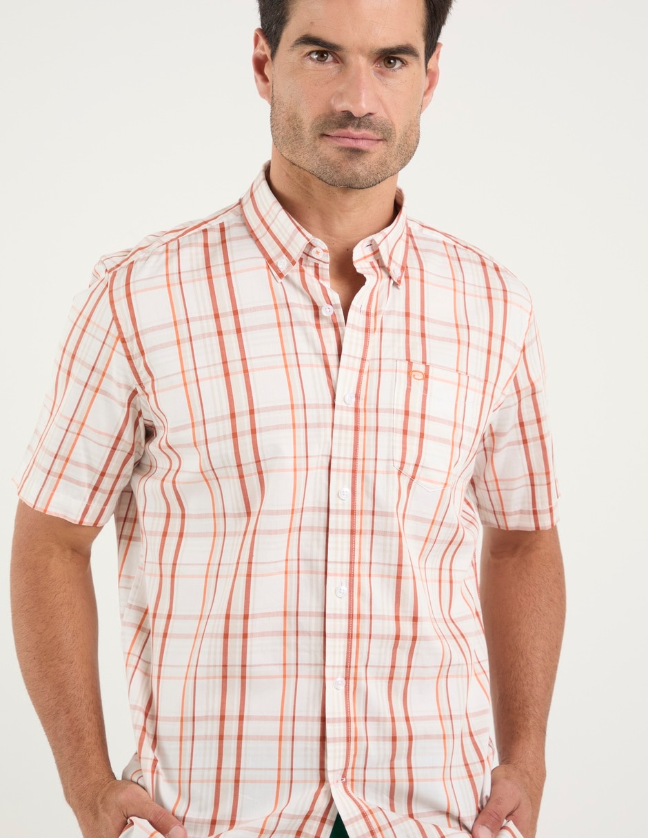 Camisa casual de algodón manga corta para hombre 4