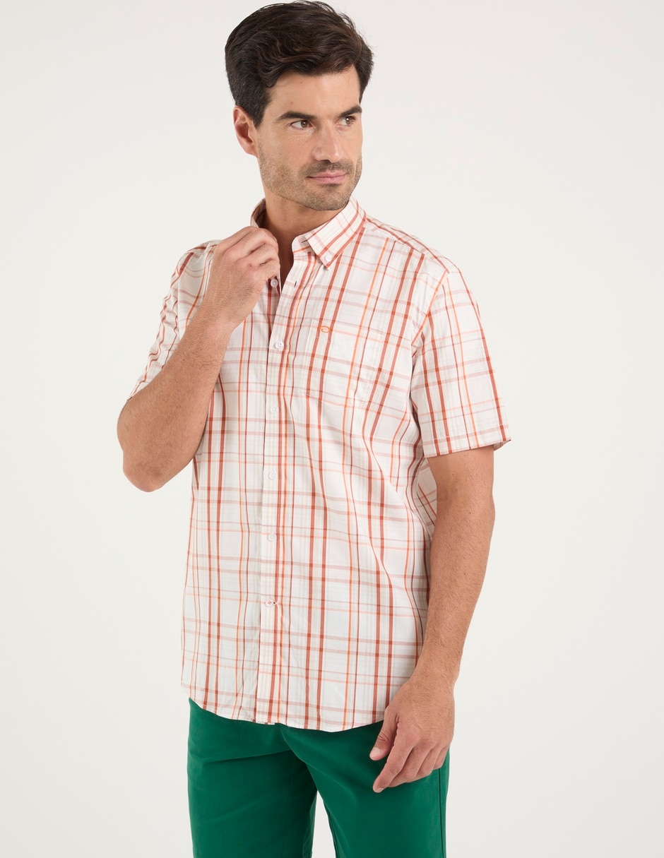 Camisa casual de algodón manga corta para hombre 7