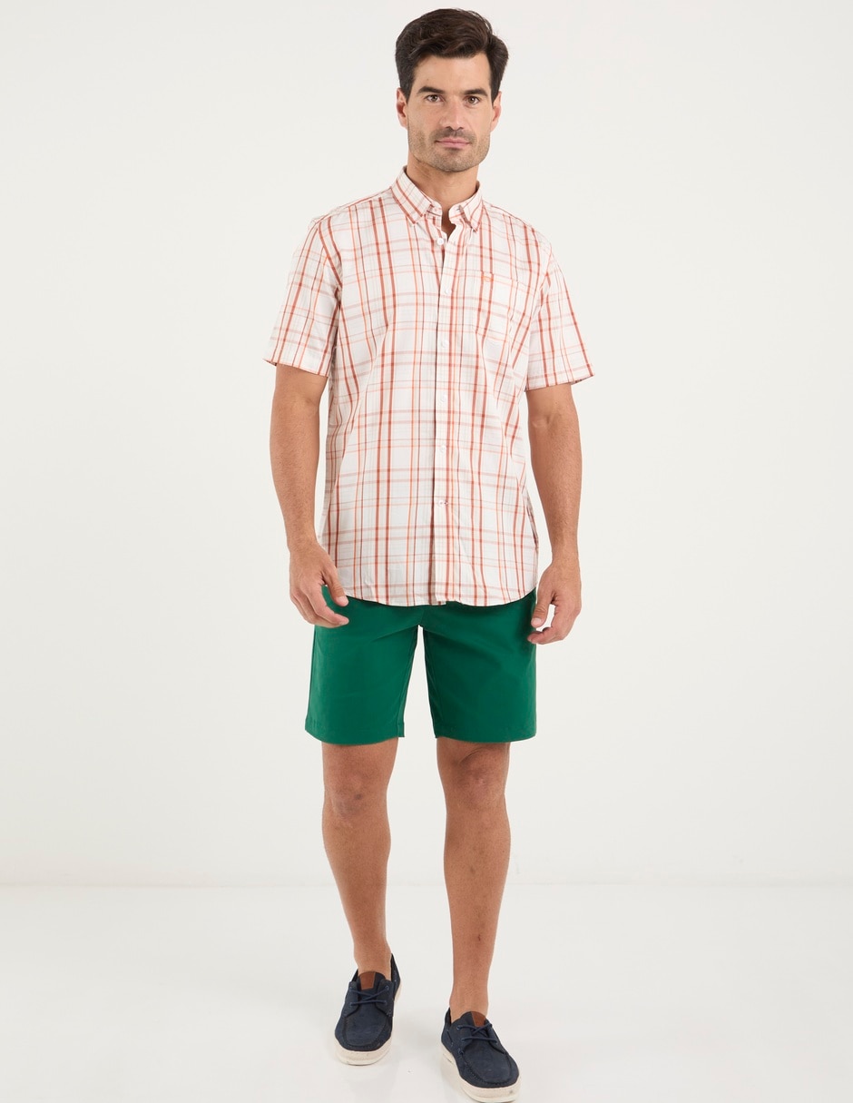 Camisa casual de algodón manga corta para hombre 8