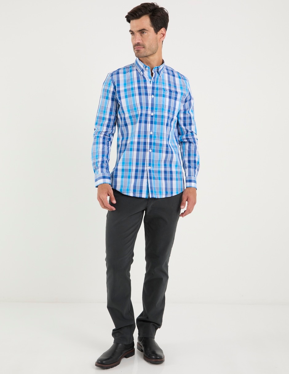 Camisa casual de algodón manga larga para hombre