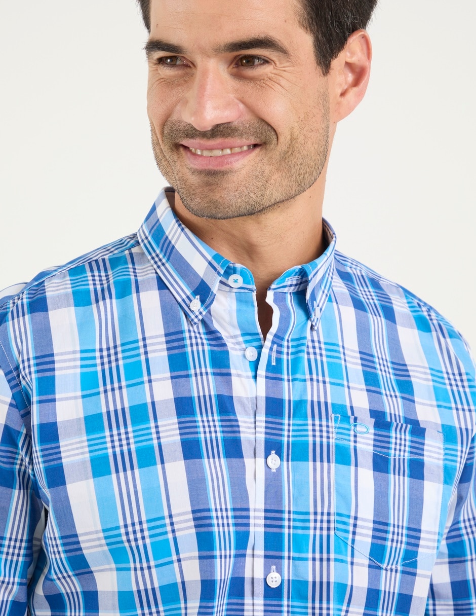 Camisa casual de algodón manga larga para hombre