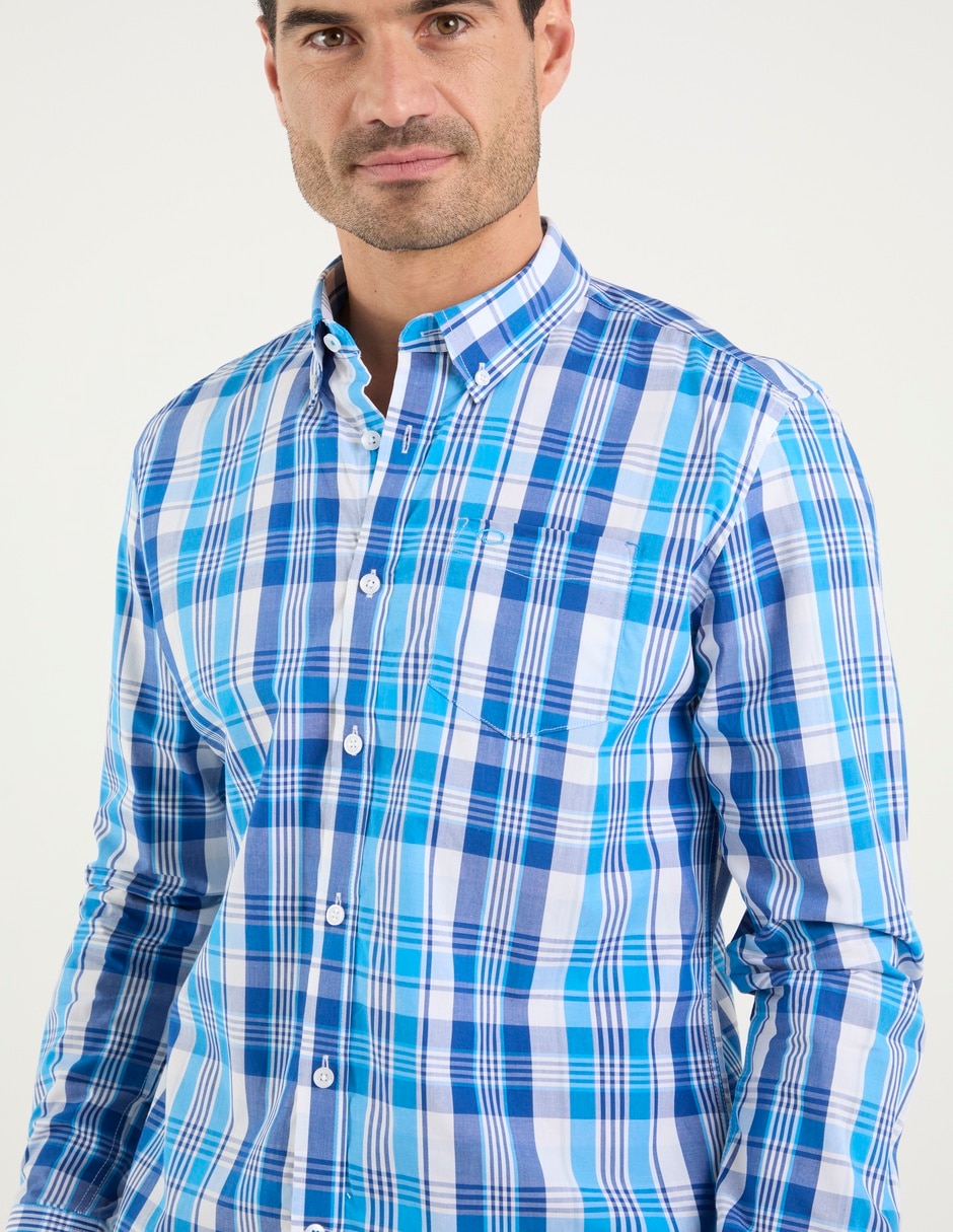 Camisa casual de algodón manga larga para hombre