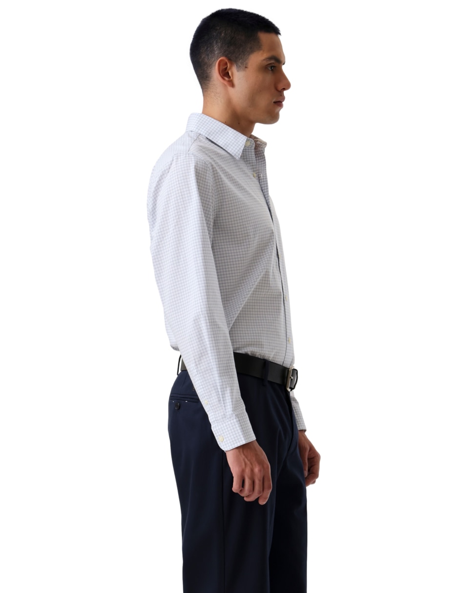 Camisa formal de algodón manga larga para hombre 4