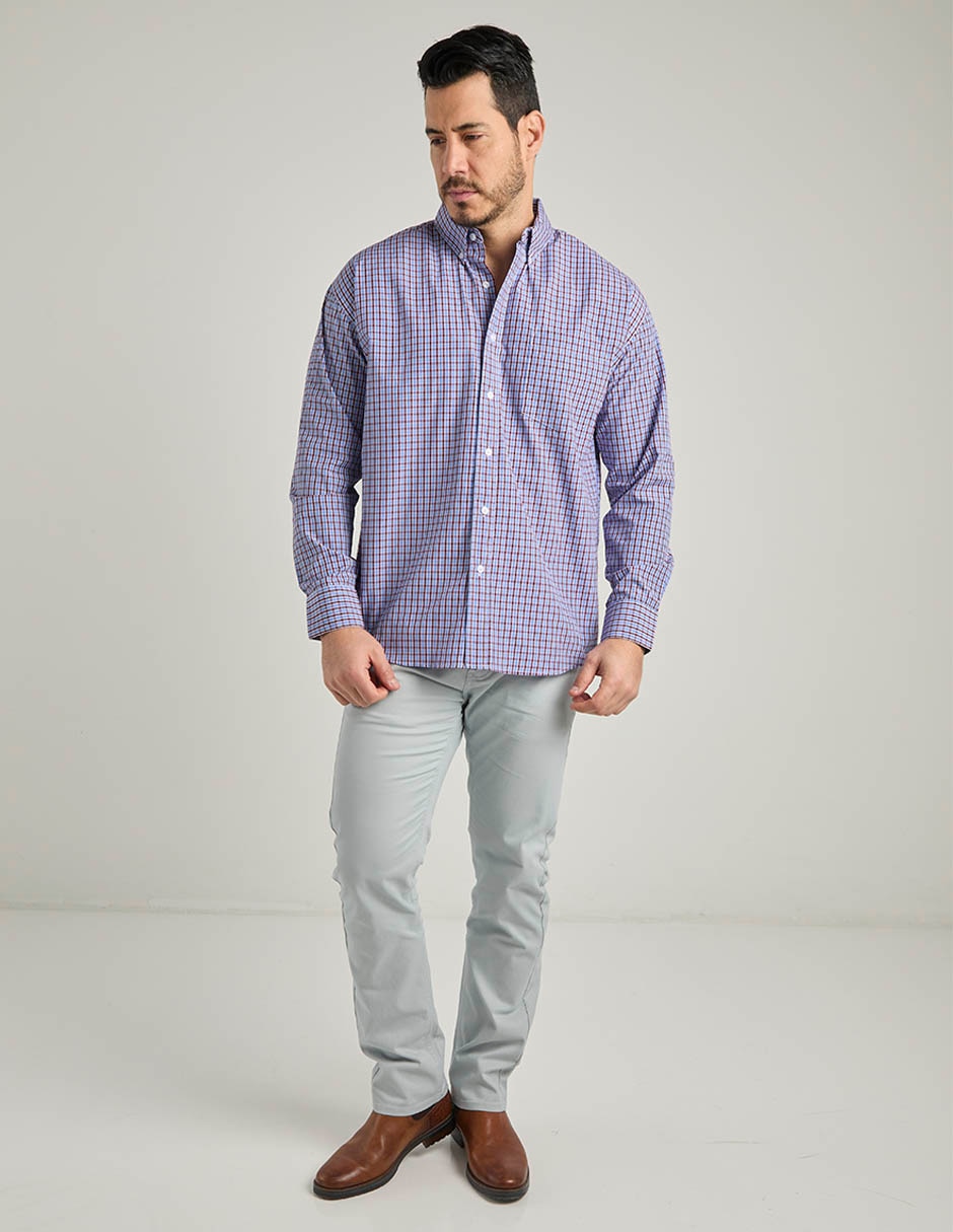 Camisa casual Cavalatti manga larga para hombre