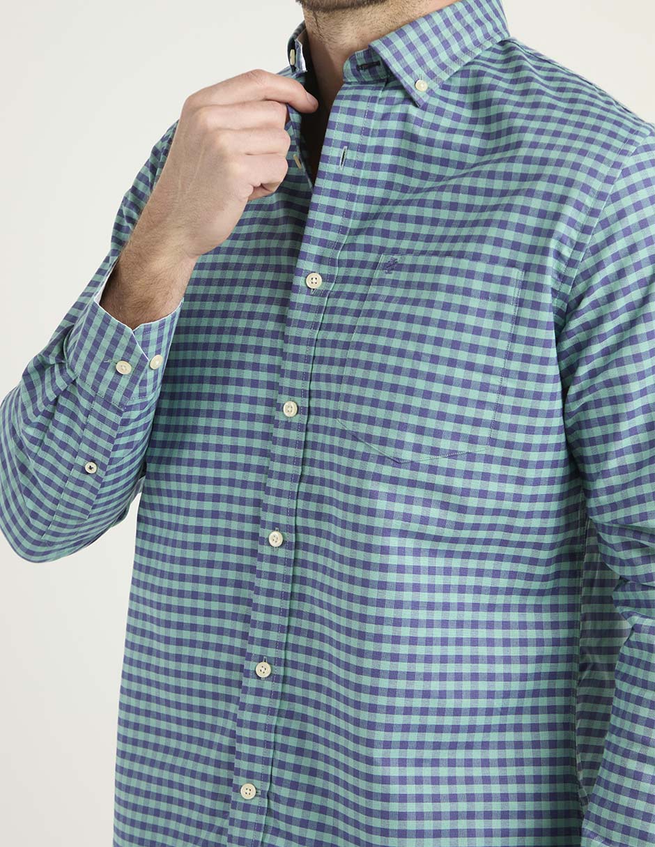 Camisa casual Izod de algodón manga larga para hombre