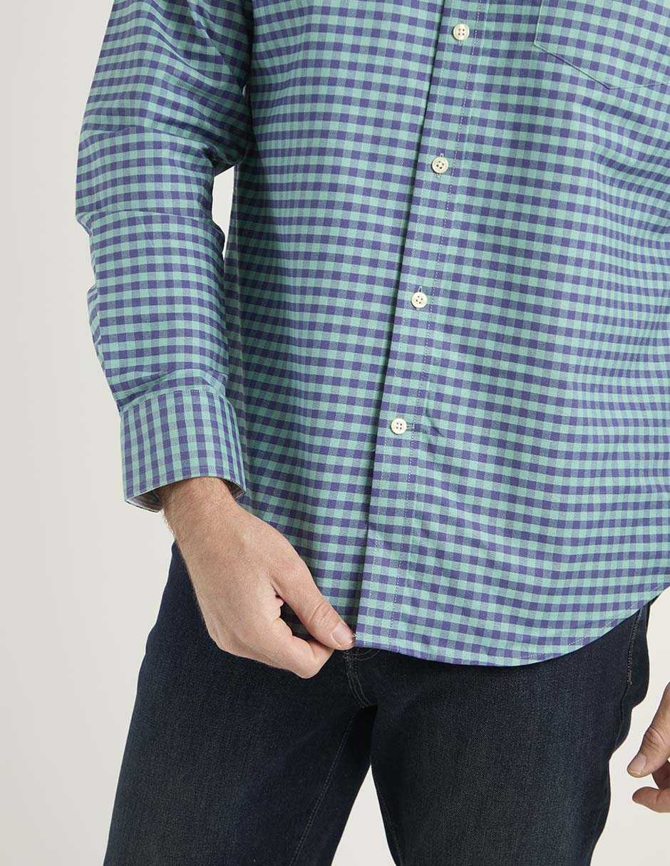 Camisa casual Izod de algodón manga larga para hombre