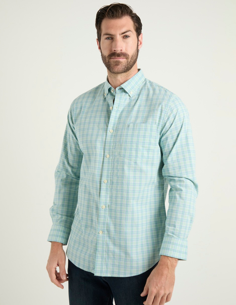 Camisa casual de algodón manga larga para hombre 1