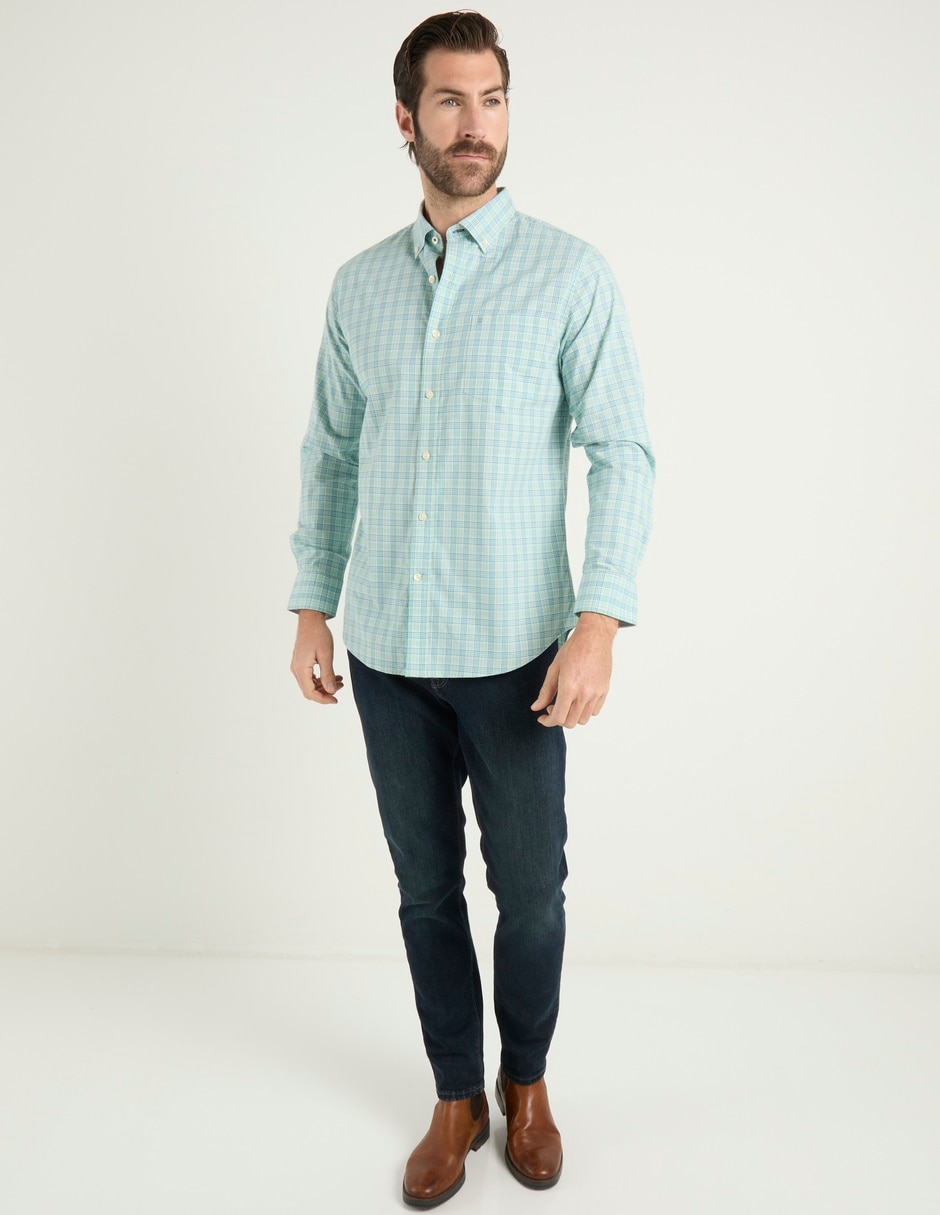 Camisa casual de algodón manga larga para hombre 7