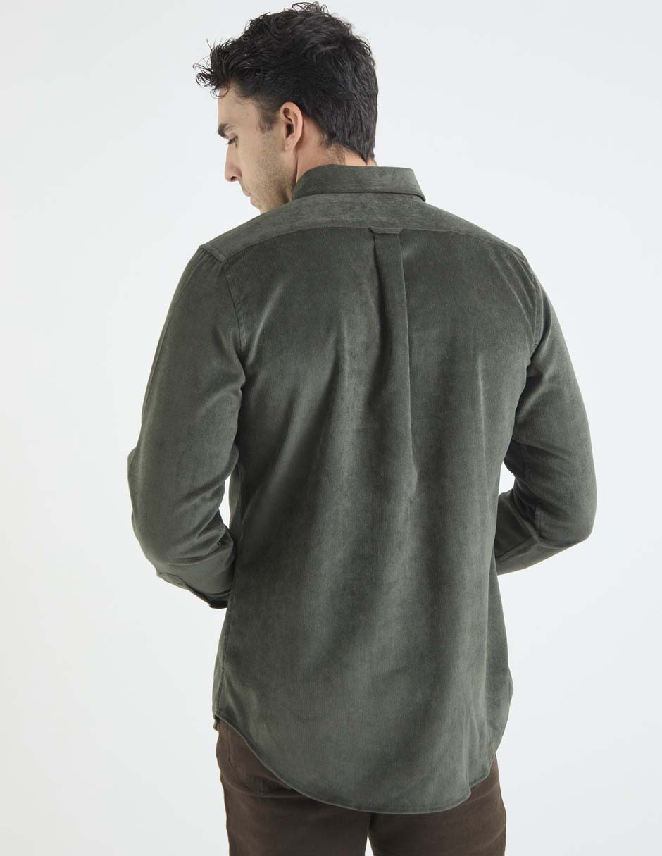 Camisa casual de algodón manga larga para hombre 5