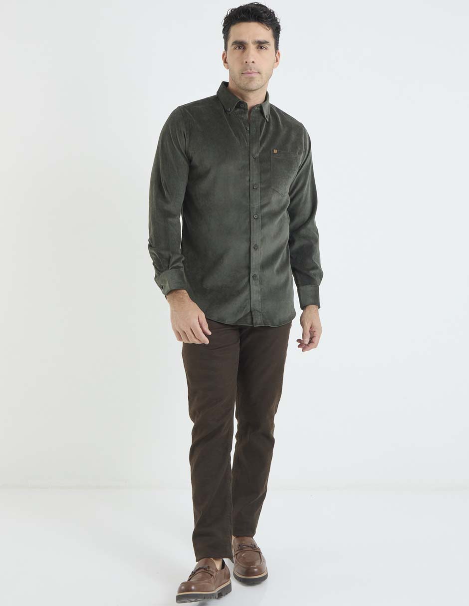 Camisa casual de algodón manga larga para hombre 6