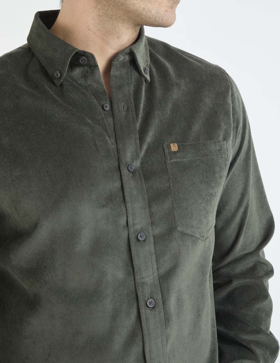 Camisa casual de algodón manga larga para hombre 7