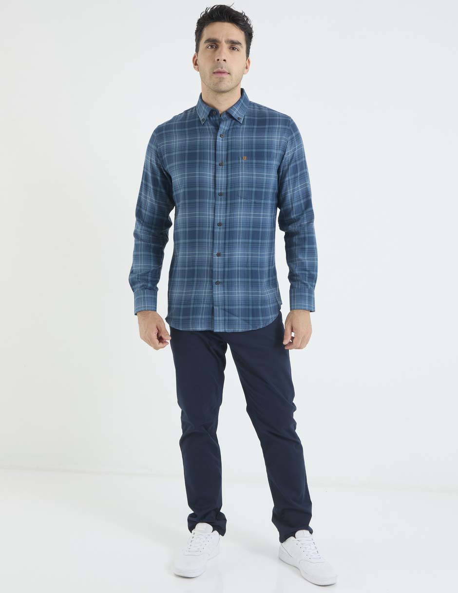 Camisa casual Izod de algodón manga larga para hombre