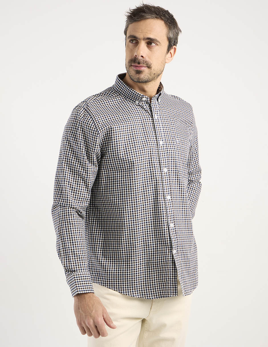 Camisa casual Dioro de algodón manga larga para hombre