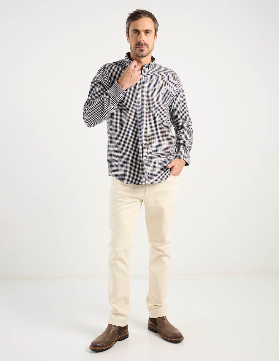 Camisa casual Dioro de algodón manga larga para hombre