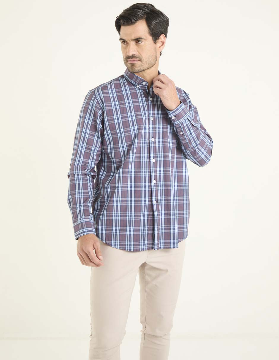 Camisa casual Dioro de algodón manga larga para hombre