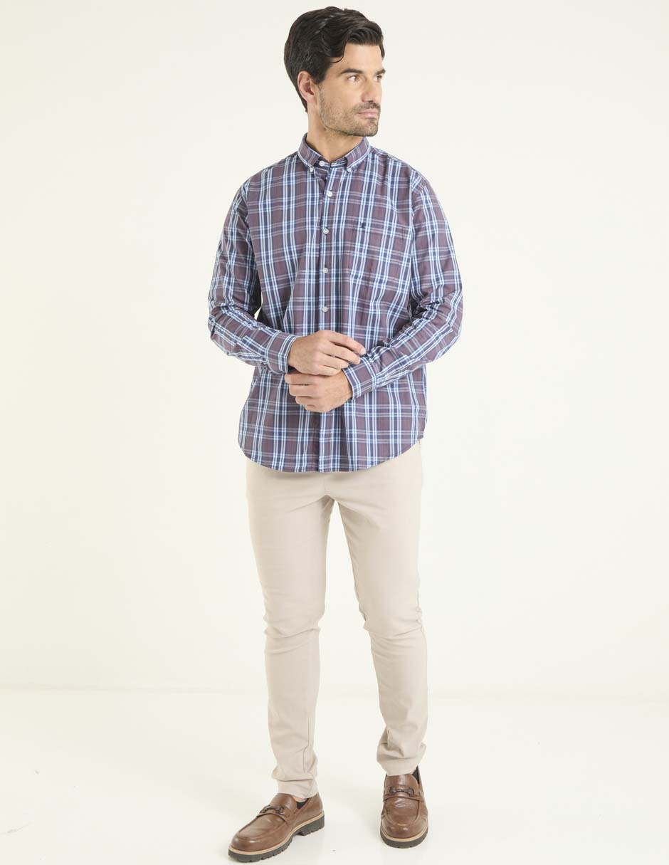 Camisa casual Dioro de algodón manga larga para hombre