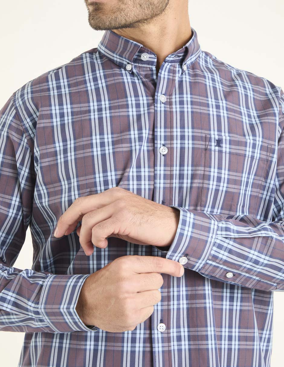 Camisa casual Dioro de algodón manga larga para hombre