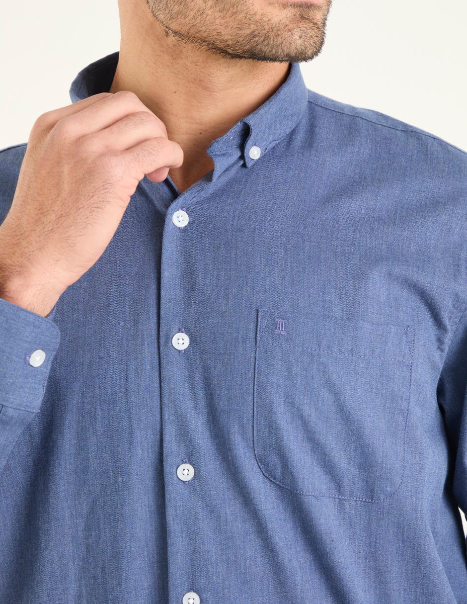 Camisa casual Dioro de algodón manga larga para hombre