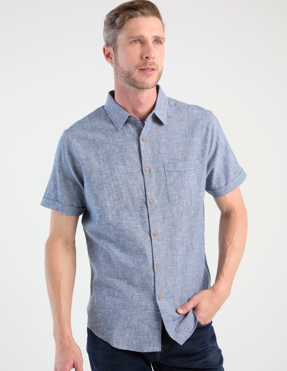 Camisa casual de algodón manga corta para hombre Camisa casual de algodón manga corta para hombre
