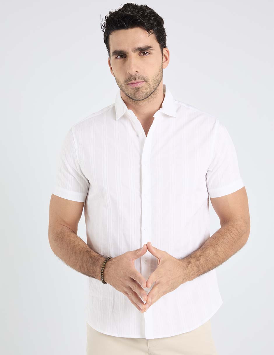 Camisa playa de algodón manga corta para hombre 1