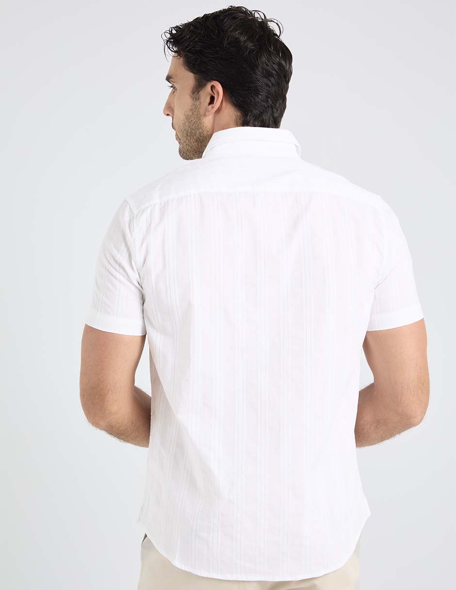 Camisa playa de algodón manga corta para hombre 5
