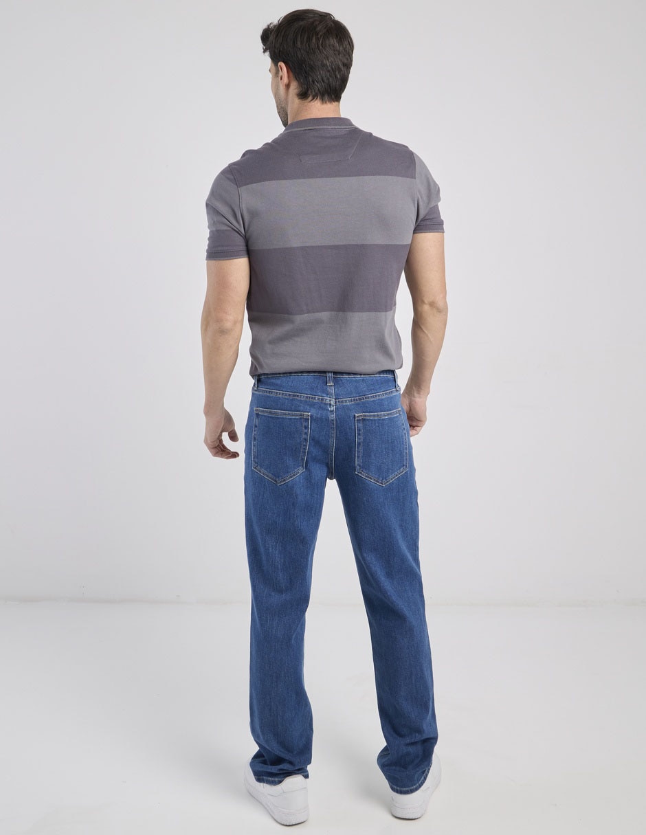 Jeans straight lavado medio para hombre 2
