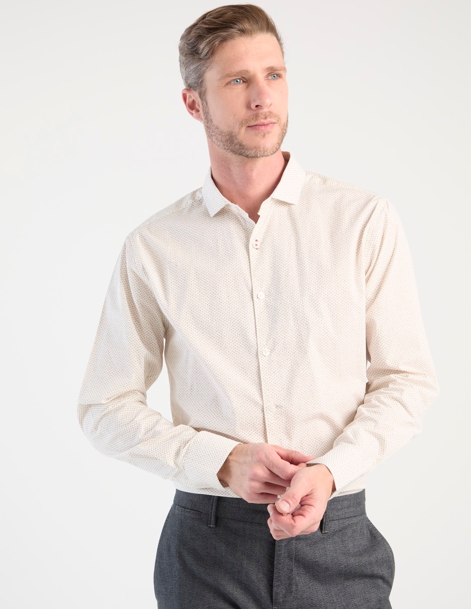 Camisa casual Jbe de algodón manga larga para hombre