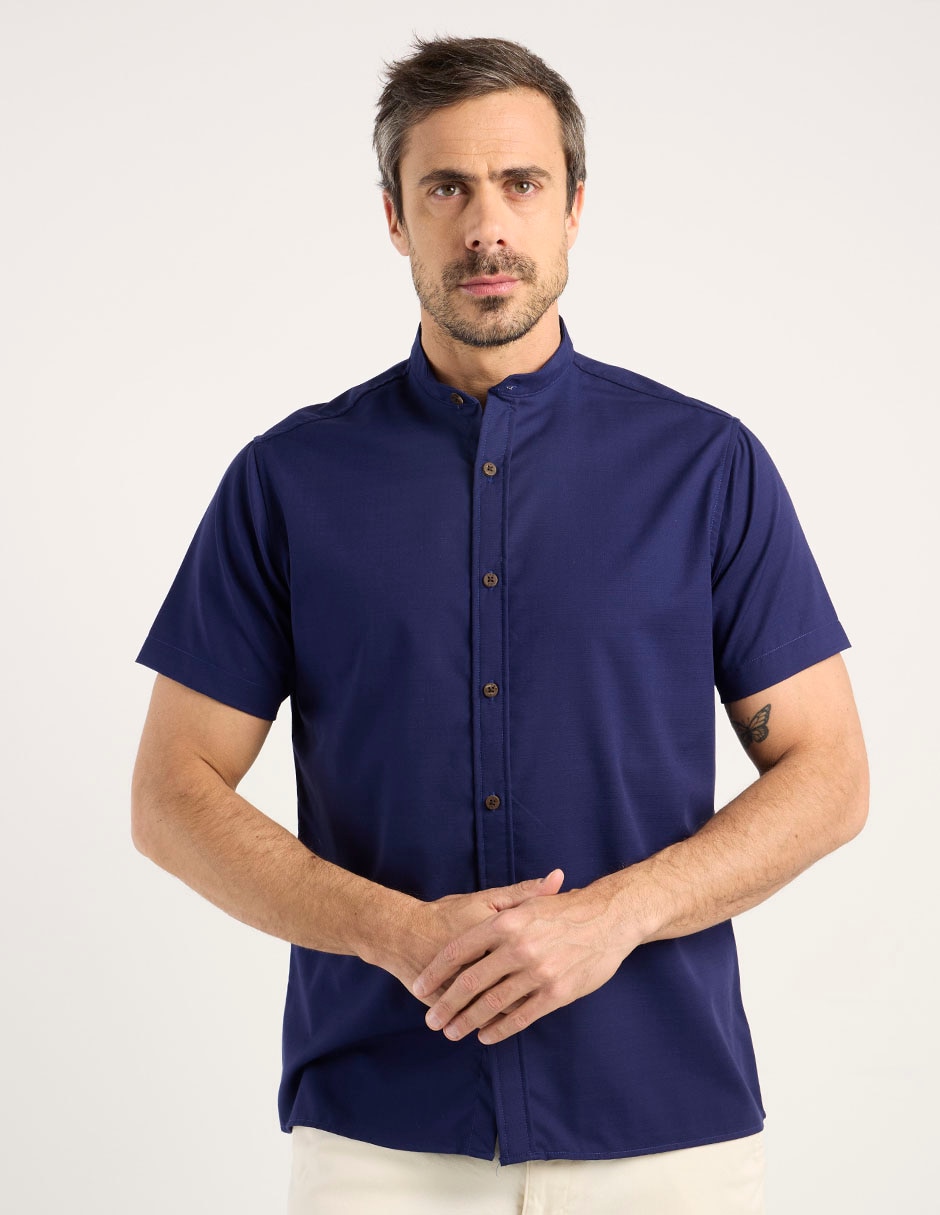 Camisa casual de algodón manga corta para hombre 7