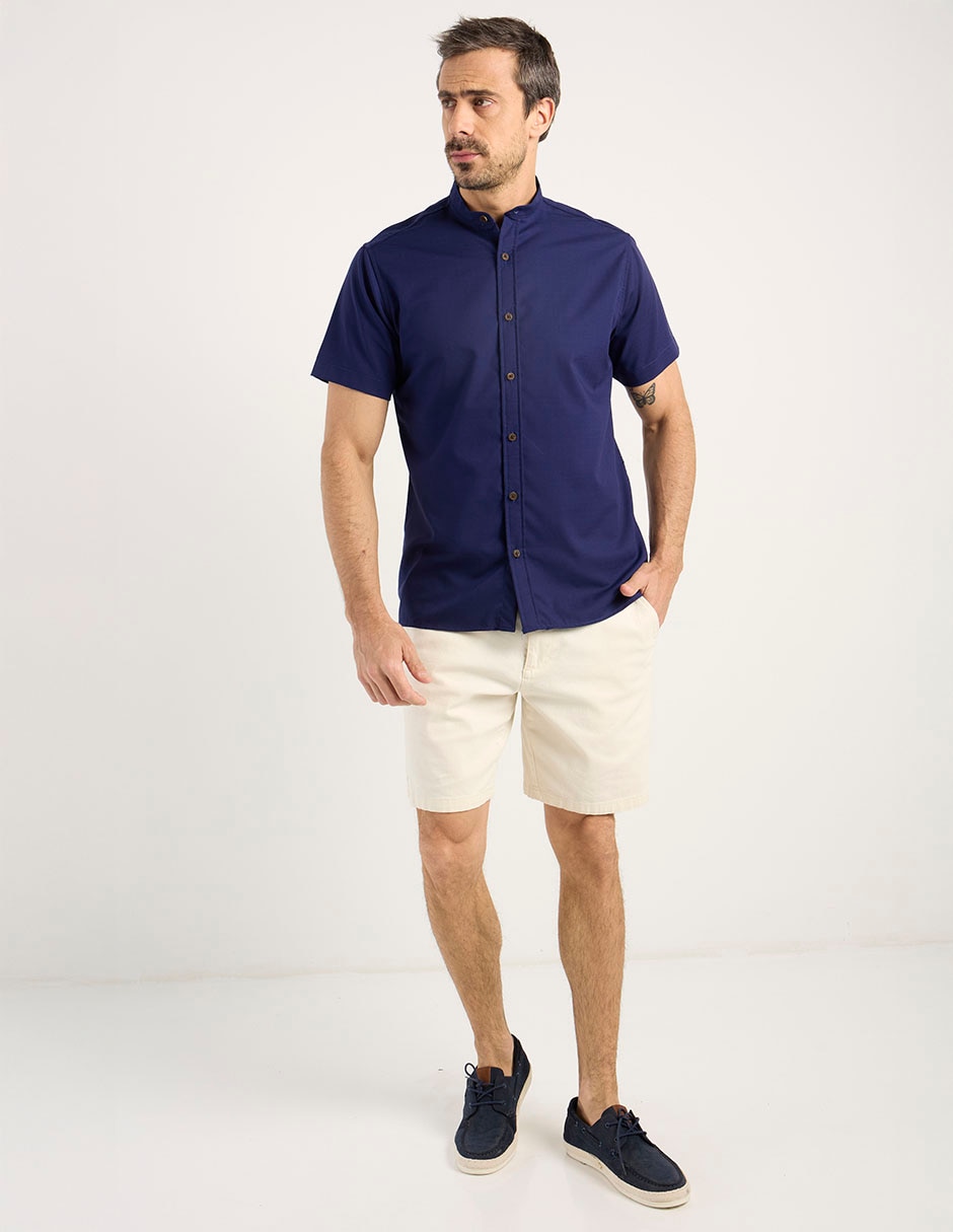 Camisa casual de algodón manga corta para hombre 8