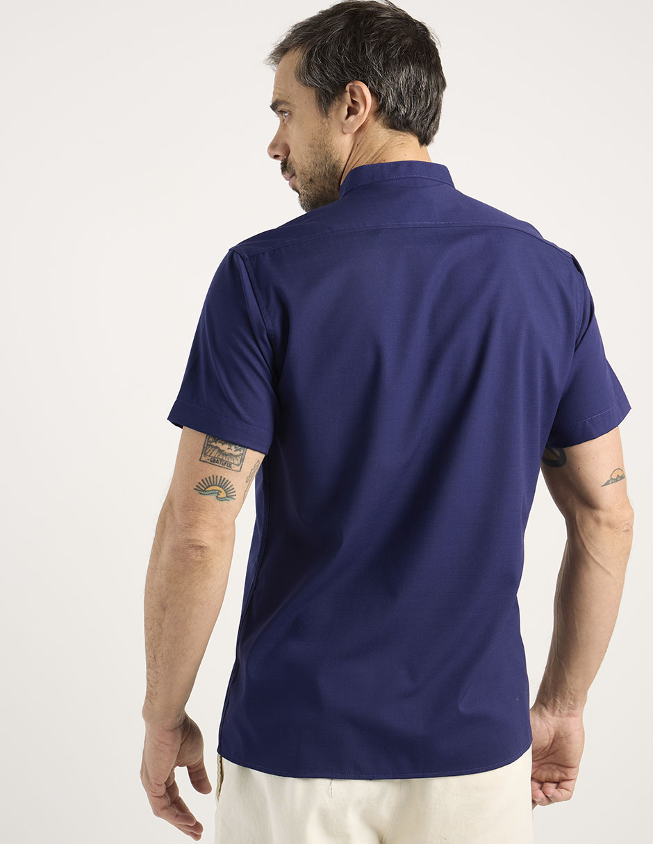 Camisa casual de algodón manga corta para hombre 6