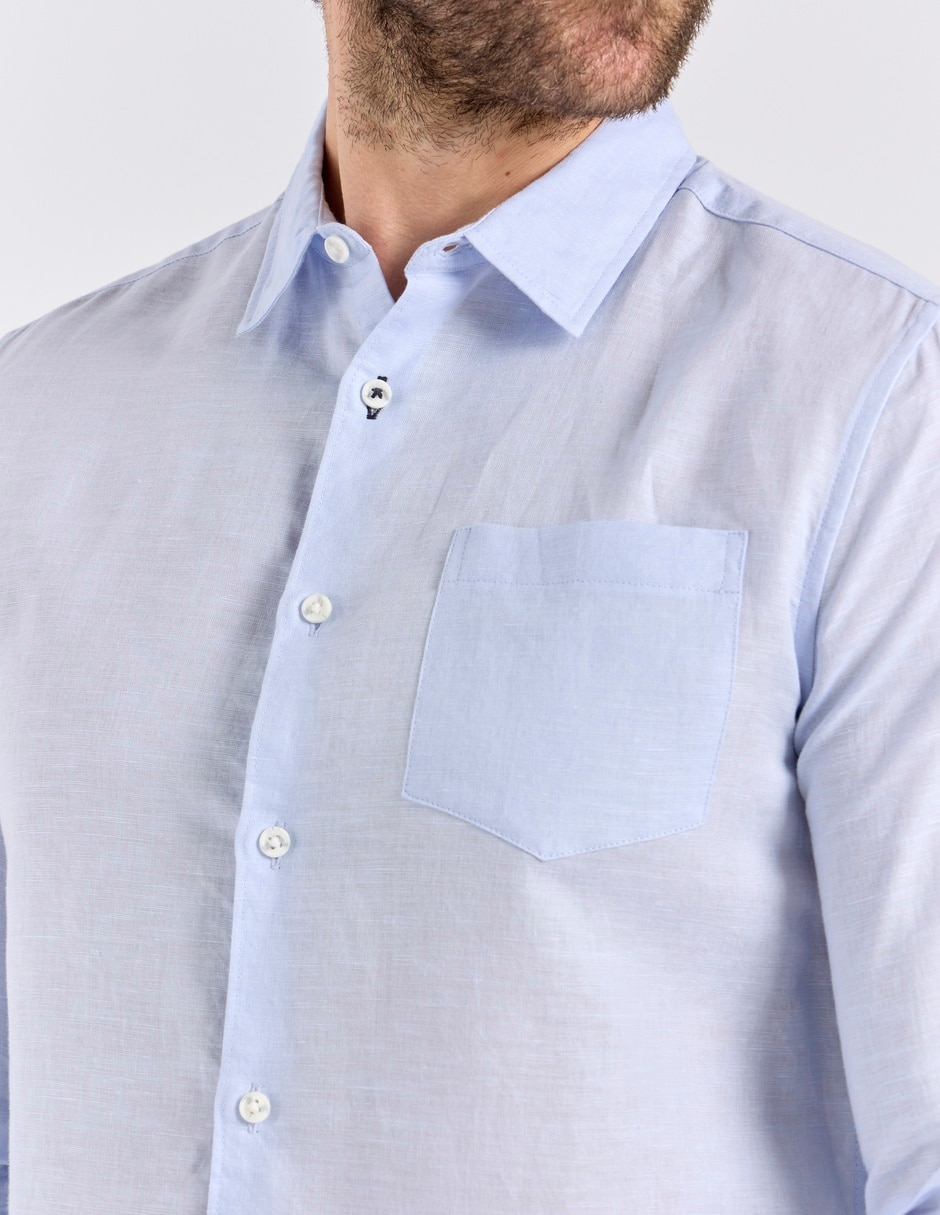 Camisa casual manga larga para hombre 4