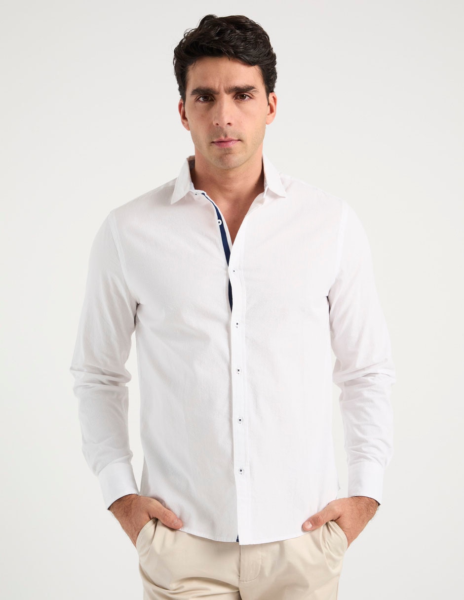 Camisa casual de algodón manga larga para hombre Camisa casual de algodón manga larga para hombre