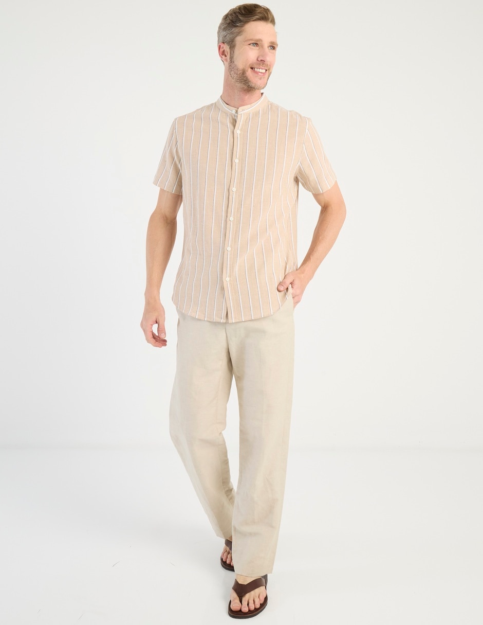 Camisa casual de algodón manga corta para hombre 6