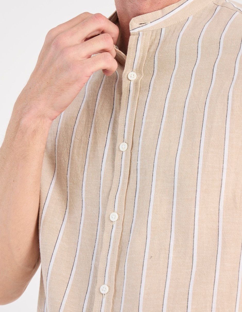Camisa casual de algodón manga corta para hombre 7