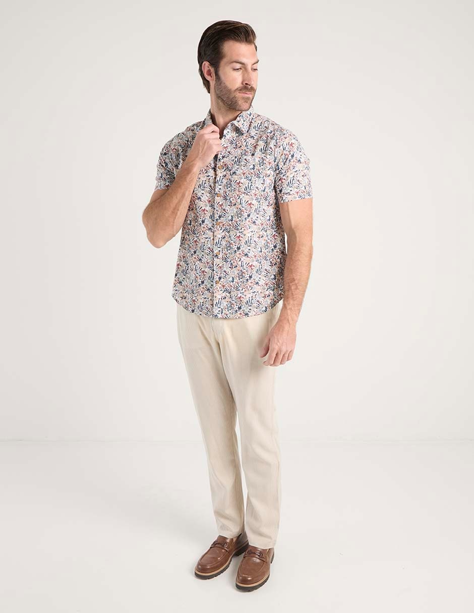 Camisa casual Jbe de algodón manga corta para hombre