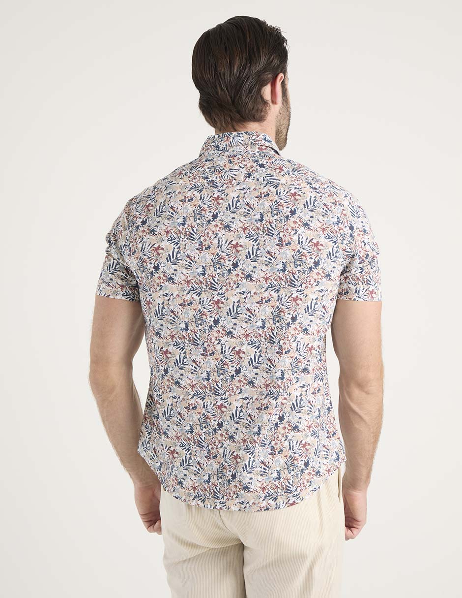 Camisa casual Jbe de algodón manga corta para hombre
