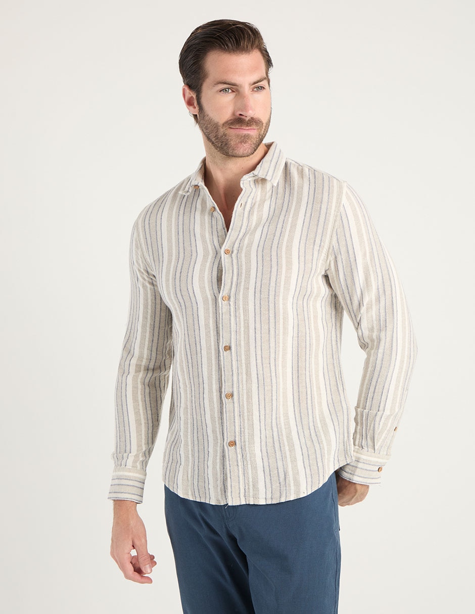 Camisa casual de algodón manga larga para hombre 2