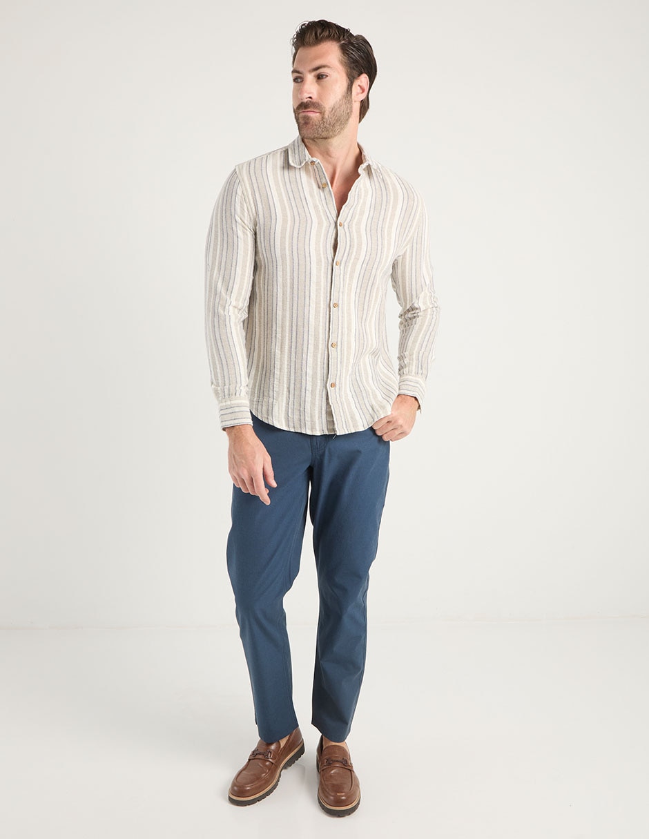 Camisa casual de algodón manga larga para hombre 3