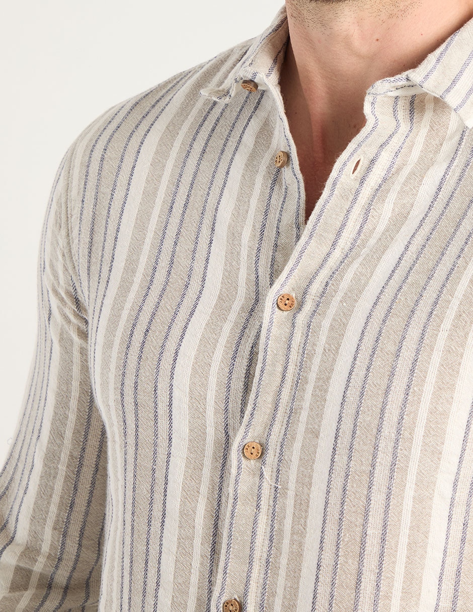 Camisa casual de algodón manga larga para hombre 4