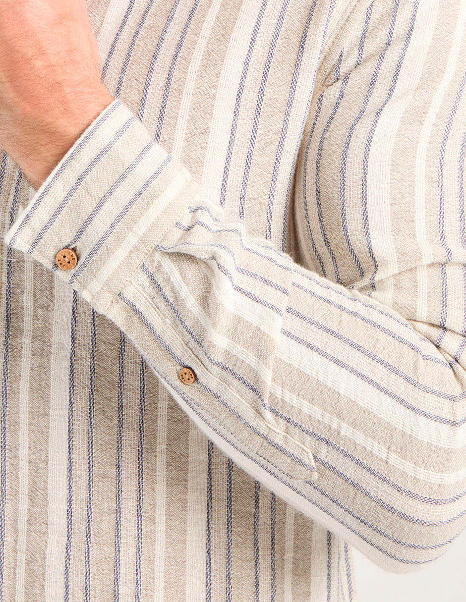 Camisa casual de algodón manga larga para hombre 5