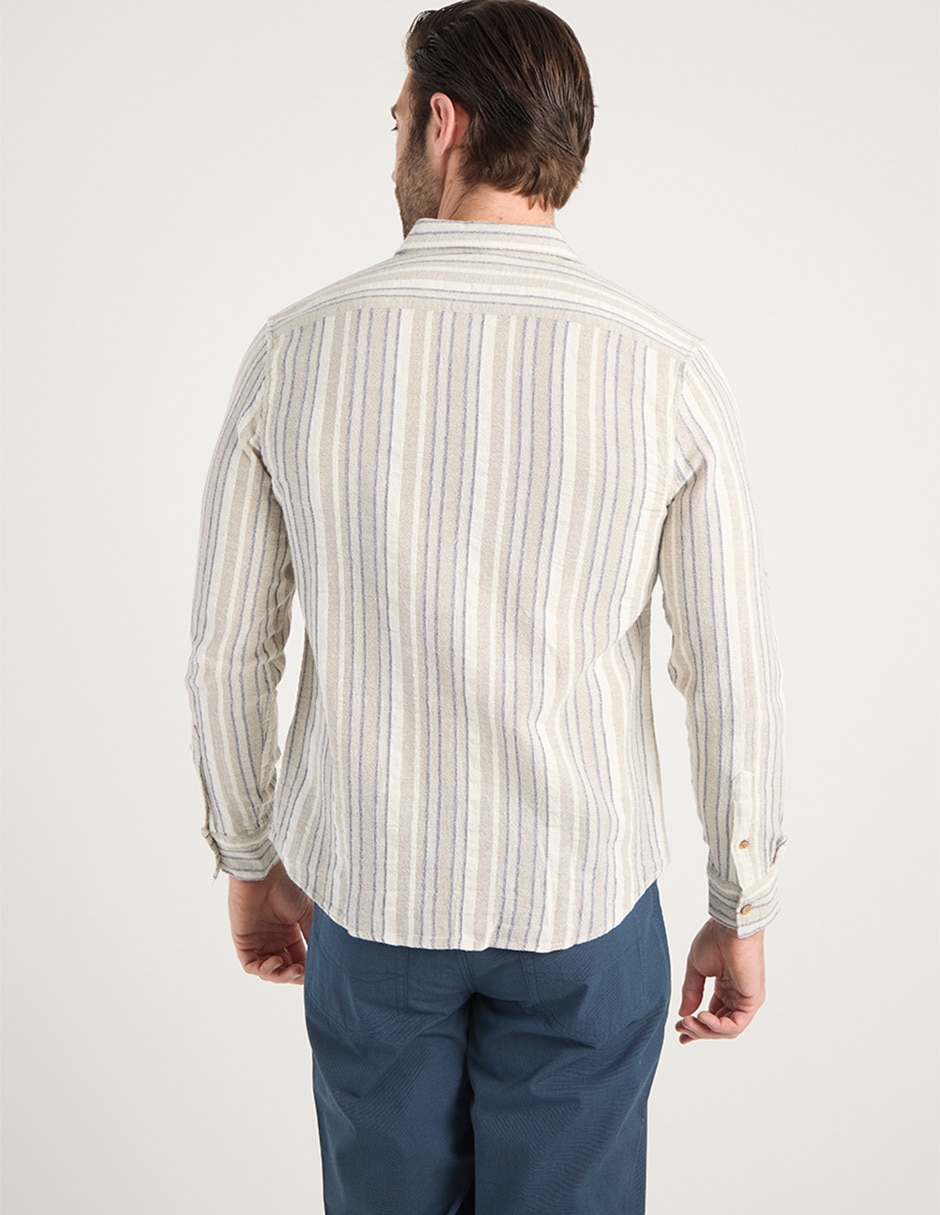 Camisa casual de algodón manga larga para hombre 6