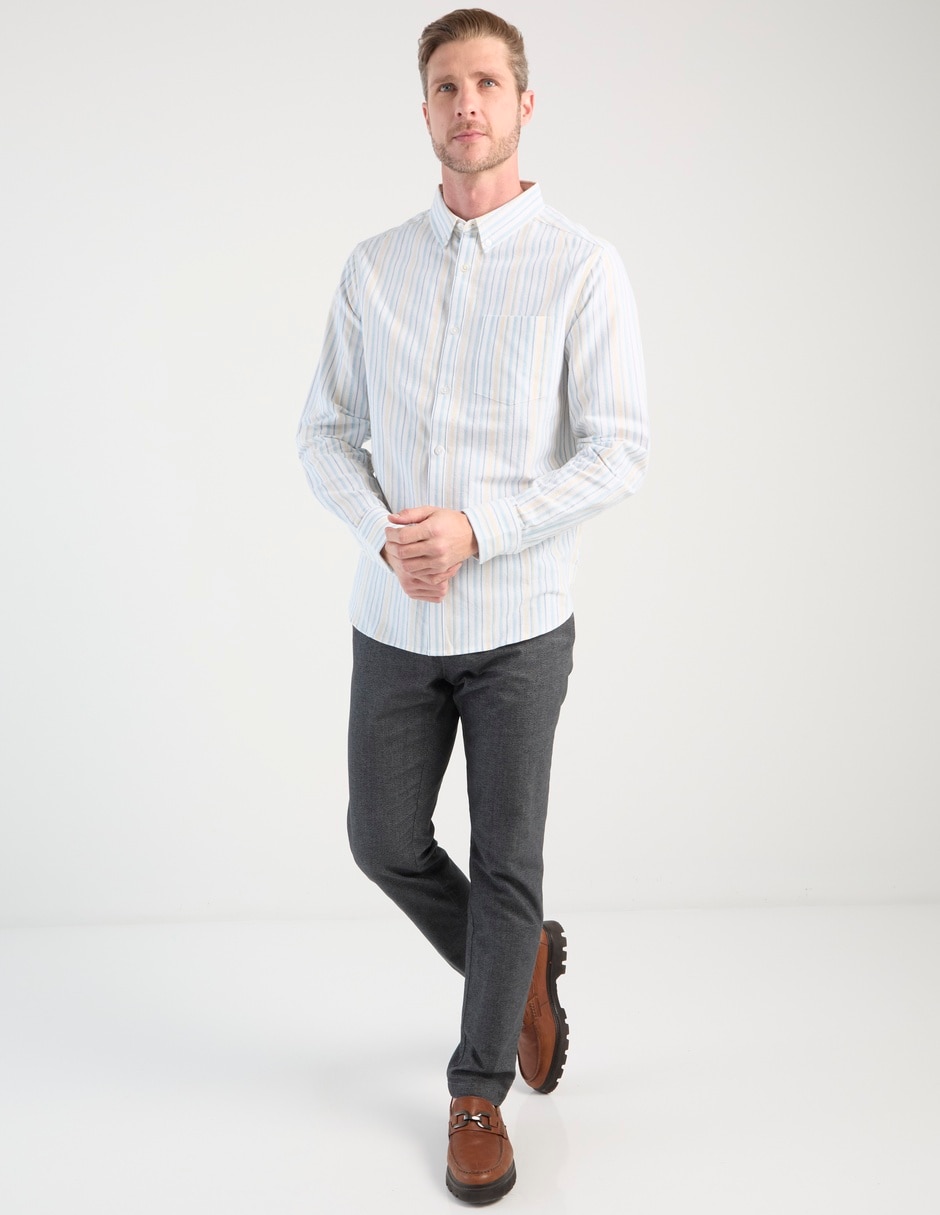 Camisa casual de algodón manga larga para hombre 6
