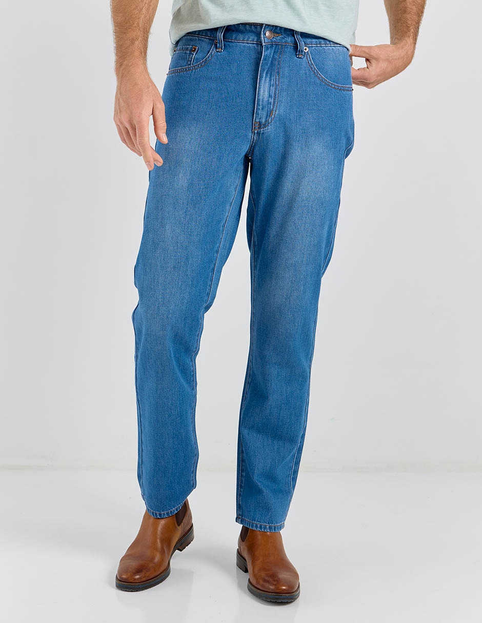 Jeans slim lavado medio para hombre 1