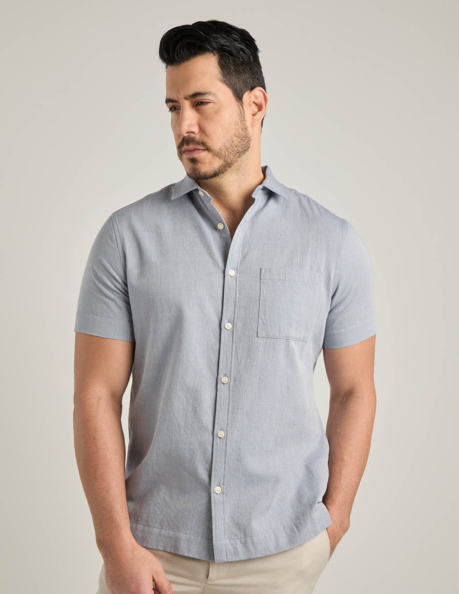 Camisa casual de algodón manga corta para hombre 5