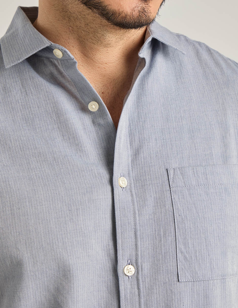 Camisa casual de algodón manga corta para hombre